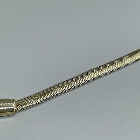 H by Halston Necklace Knot Bar Snake Chain Yellow Gold Tone 18" Magnetic Closure - Picture 6 of 12